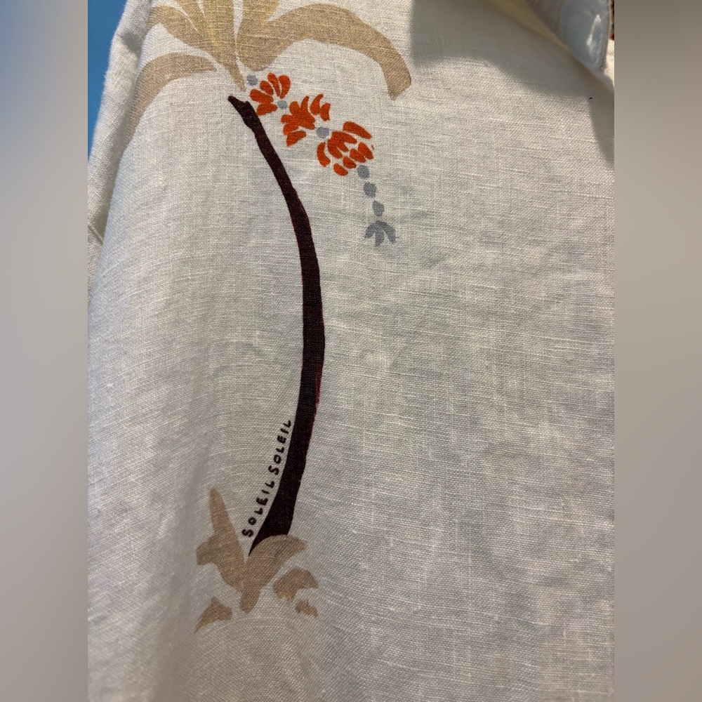 Soleil Soleil Keaton Shirt Hula Vacation Print Shirt Dress Tunic Button Top Sz 2 - Picture 11 of 15